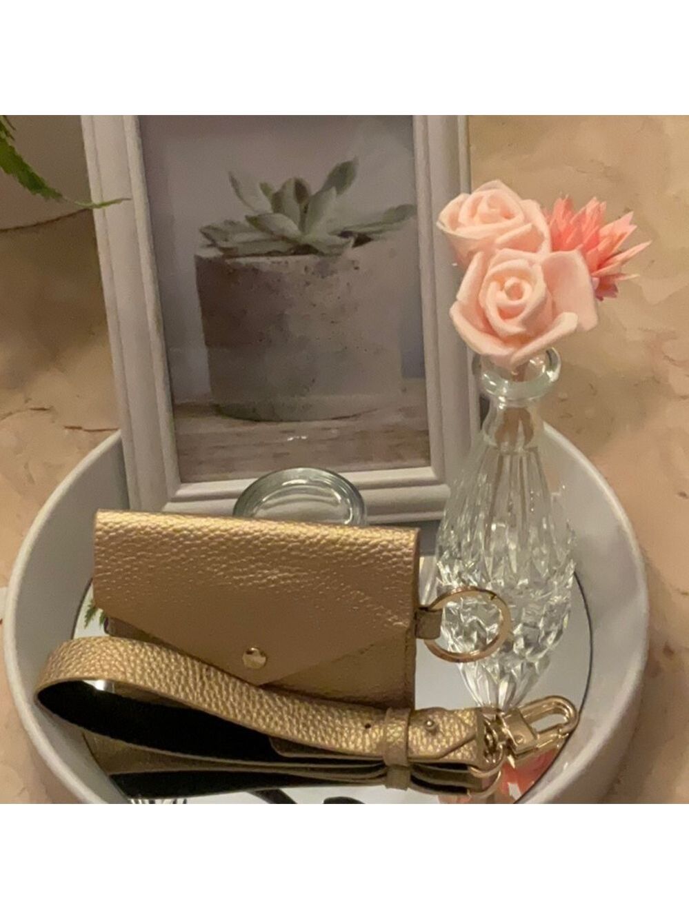 Gold Card Holder Keychain